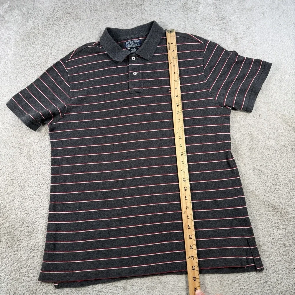 Ralph Lauren Polo Jeans Co Shirt Mens Large Grey Red Striped USA Flag Cotton